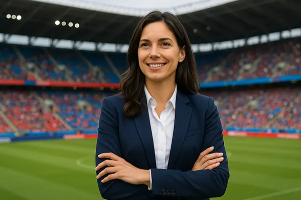 Dirigente donna in stadio
